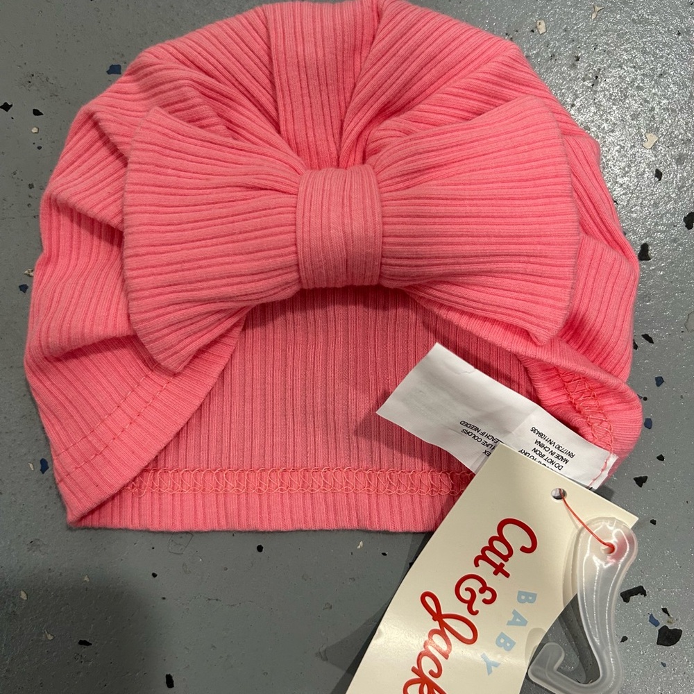 NWT Cat & Jack Pink Baby Hat with Bow